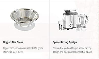 Havells Stainless Steel Endura Cresta Juicer Mixer Grinder, 500W, 4 Jar Havells Stainless Steel Endura Cresta Juicer Mixer Grinder, 500W, 4 Jar