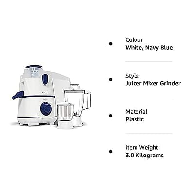 Havells Rigo Juicer Mixer Grinder, 500 Watt, 2 Jars 2L large pulp container polycarbonate jar Havells Rigo Juicer Mixer Grinder, 500 Watt, 2 Jars 2L large pulp container polycarbonate jar