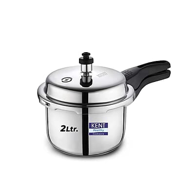 KENT Stainless Steel 2 Litre Pressure Cooker with SS Outer Lid