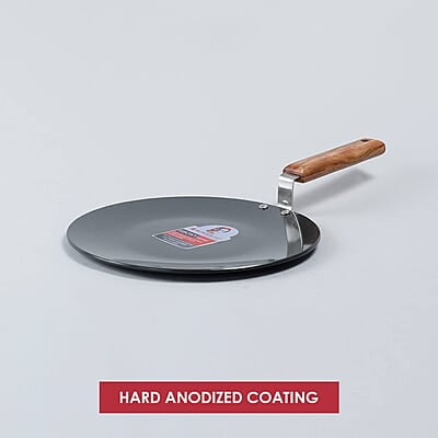 Wonderchef Ebony Roti Tawa 28cm Non Stick Tawa  4.06mm Wooden Handle