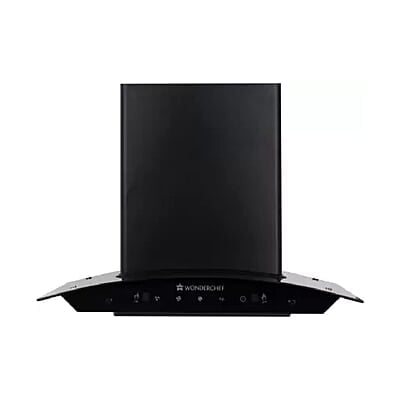 Wonderchef Power Curve Wall-Mount Chimney 1000M3/H Suction Capacity 3 Speed Push Control Low Noise 60cms