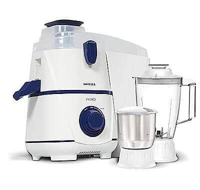 Havells Rigo Juicer Mixer Grinder, 500 Watt, 2 Jars 2L large pulp container polycarbonate jar