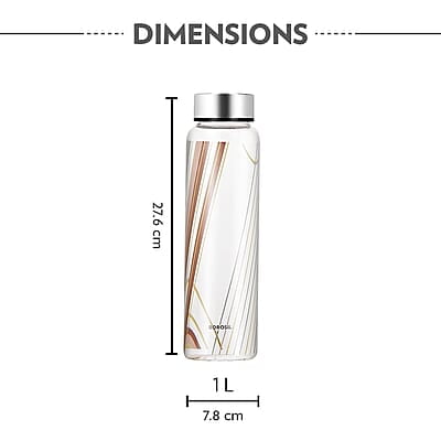 Borosil Prism Glass Bottle, 1L, Wide Mouth, Silver Metal Lid, 100% Borosilicate, Fridge Safe, Leakproof, Easy to Carry, Store Water, Lassi, Juice, Milk, Smoothies, Easy to Clean Borosil Prism Glass Bottle, 1L, Wide Mouth, Silver Metal Lid, 100% Borosilicate, Fridge Safe, Leakproof, Easy to Carry, Store Water, Lassi, Juice, Milk, Smoothies, Easy to Clean