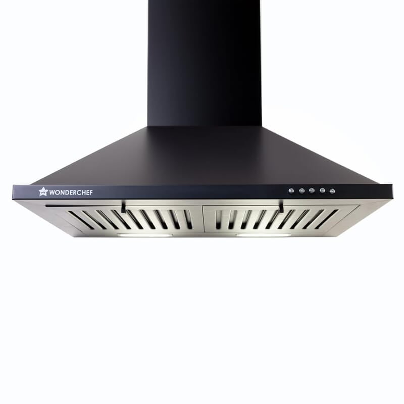 Wonderchef Power Elite Chimney 60cm 1050 m3/hr Baffle Filter 3 Speed Push Button Controls Wonderchef Power Elite Chimney 60cm 1050 m3/hr Baffle Filter 3 Speed Push Button Controls