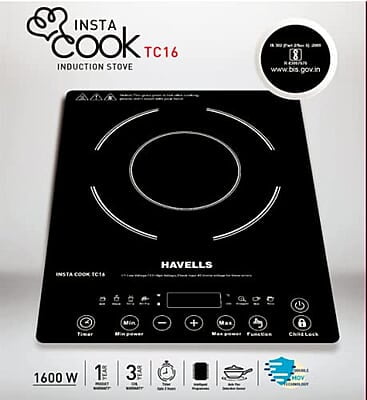 Havells Insta Cook Tc 16 Energy Efficent Induction (Black), 1600Watt, with 7 Cooking Option Havells Insta Cook Tc 16 Energy Efficent Induction (Black), 1600Watt, with 7 Cooking Option