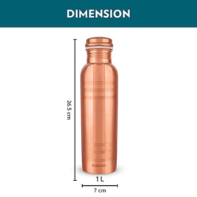 Borosil Chakra Copper Water Bottle, 100% Copper, Leak-proof, For Everyday Use, 1 L, Bronze Borosil Chakra Copper Water Bottle, 100% Copper, Leak-proof, For Everyday Use, 1 L, Bronze