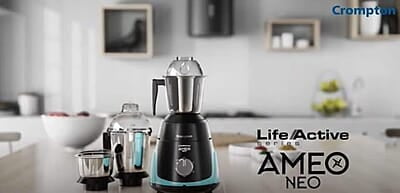 Crompton Ameo Neo 750 Watt Mixer Grinder with MaxiGrind and Motor Vent-X Technology Crompton Ameo Neo 750 Watt Mixer Grinder with MaxiGrind and Motor Vent-X Technology