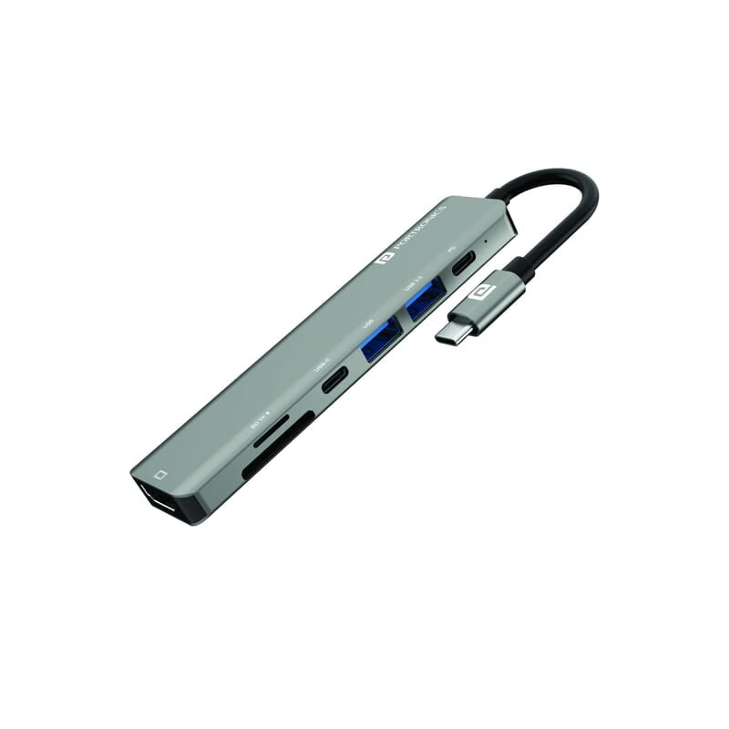 Portronics Mport 52 USB C Hub (7-in-1), Multiport Adapter with 4K HDMI, 60 W PD Charging, USB 3.0/2.0 & USB Type-C Data Ports at up to 10 Gbps, microSD & SD Card Reader for Laptops Portronics Mport 52 USB C Hub (7-in-1), Multiport Adapter with 4K HDMI, 60 W PD Charging, USB 3.0/2.0 & USB Type-C Data Ports at up to 10 Gbps, microSD & SD Card Reader for Laptops