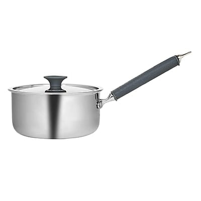 Borosil Cookfresh Tri-ply Stainless Steel Sauce Pan with Lid, Induction Friendly Tea Pan, 2.2 L, 18 cm Dia