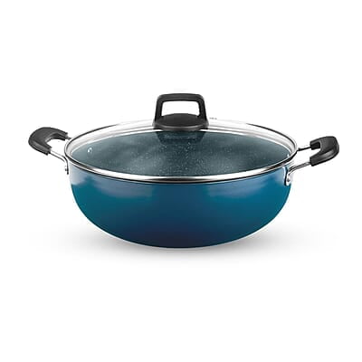 Borosil ProChef Non-Stick Aluminum Kadhai with Lid 22 cm | Gas Stove Compatible, Thick Uniform Body for Even Heating, Dishwasher Safe | 5 Layer Nonstick Coating, PFOA Free | 1 Year Warranty | Blue Borosil ProChef Non-Stick Aluminum Kadhai with Lid 22 cm | Gas Stove Compatible, Thick Uniform Body for Even Heating, Dishwasher Safe | 5 Layer Nonstick Coating, PFOA Free | 1 Year Warranty | Blue
