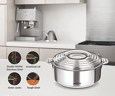 Milton Galaxia Stainless Steel Casserole, 2.5 litres, Silver Milton Galaxia Stainless Steel Casserole, 2.5 litres, Silver