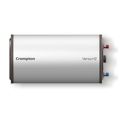Crompton Versa Horizontal RHS 10L Storage Water Heater (Geyser) with Rust Proof Plastic body and Superior Glassline Coating