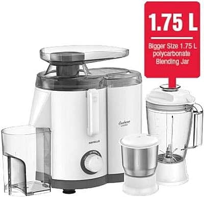 Havells ABS Plastic Endura Cresta Juicer Mixer Grinder, 500W, 3 Jars Havells ABS Plastic Endura Cresta Juicer Mixer Grinder, 500W, 3 Jars