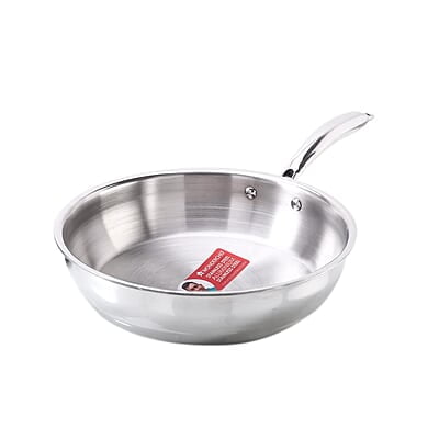 Wonderchef Nigella Tri-ply Stainless Steel 24 cm Fry Pan 2 litres 2.6mm Thickness Wonderchef Nigella Tri-ply Stainless Steel 24 cm Fry Pan 2 litres 2.6mm Thickness