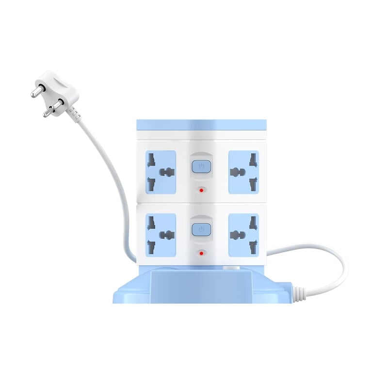 Portronics Power Plate 9 with 3 USB Ports + 8 Power Sockets Power Converter, 2500W Power Output, 2.1A USB Charging Port, 3M Cord Length