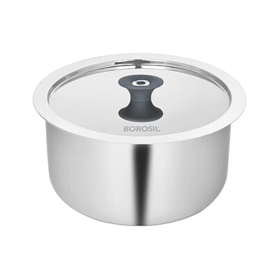 Borosil Cookfresh Tri-ply Stainless Steel Tope with Lid, Induction Friendly, 2.2 L, 18 cm Dia Borosil Cookfresh Tri-ply Stainless Steel Tope with Lid, Induction Friendly, 2.2 L, 18 cm Dia