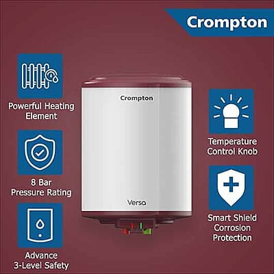 Crompton Versa Aswh-3510 10 L 5 Star Rates Storage Wall Water Heater(Geyser) Crompton Versa Aswh-3510 10 L 5 Star Rates Storage Wall Water Heater(Geyser)