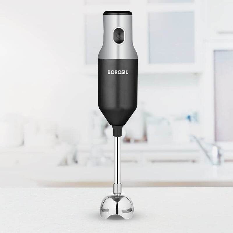 Borosil Masterblend Hand Blender, Electric Hand Blender, Single Speed Option, Stainless Steel Blades, For Whisking, Blending & Whipping, 250 W, Black Borosil Masterblend Hand Blender, Electric Hand Blender, Single Speed Option, Stainless Steel Blades, For Whisking, Blending & Whipping, 250 W, Black