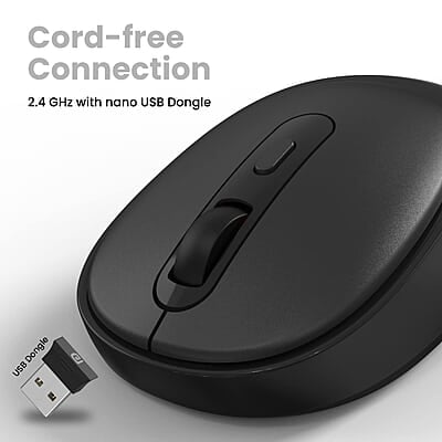 Portronics Toad 27 Wireless Mouse, Silent Buttons, 2.4 GHz with USB Nano Dongle for PC/Mac/Laptop, Auto Power saving Mode, Adjustable DPI Button Portronics Toad 27 Wireless Mouse, Silent Buttons, 2.4 GHz with USB Nano Dongle for PC/Mac/Laptop, Auto Power saving Mode, Adjustable DPI Button