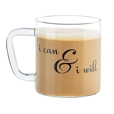 Borosil Classic I Will Mug, 305 ml, Transparent Borosil Classic I Will Mug, 305 ml, Transparent