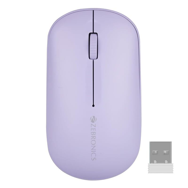 ZEBRONICS Pulse Wireless Mouse, Multi Connectivity, Dual Bluetooth, for Mac, Laptop, Computer, Tablet, 2.4GHz, 1200 DPI, Comfortable & Lightweight ZEBRONICS Pulse Wireless Mouse, Multi Connectivity, Dual Bluetooth, for Mac, Laptop, Computer, Tablet, 2.4GHz, 1200 DPI, Comfortable & Lightweight