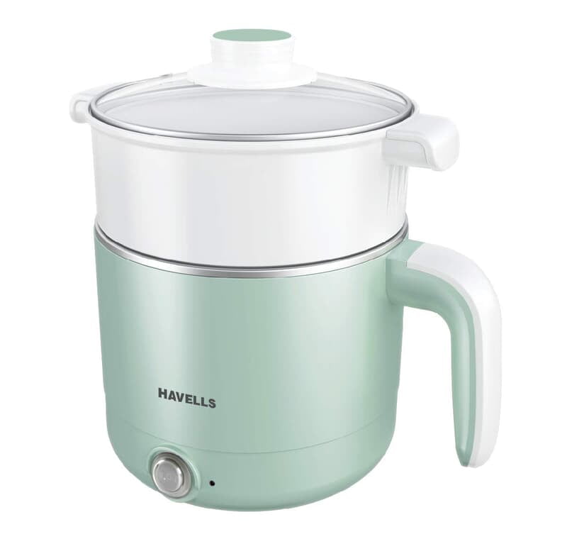 Havells Capture 1.2 Ltr Multi Cook Kettle with Steamer Basket SS Rust Resistant Body Havells Capture 1.2 Ltr Multi Cook Kettle with Steamer Basket SS Rust Resistant Body