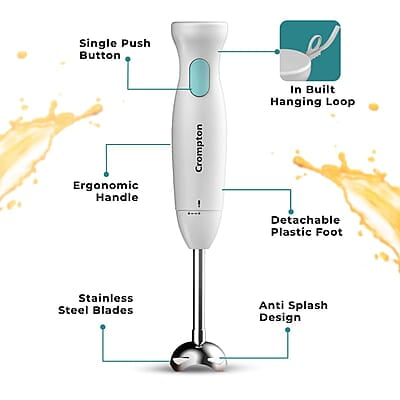 Crompton Blendserve Hand Blender with Steel Stem 300 Watts Power Crompton Blendserve Hand Blender with Steel Stem 300 Watts Power