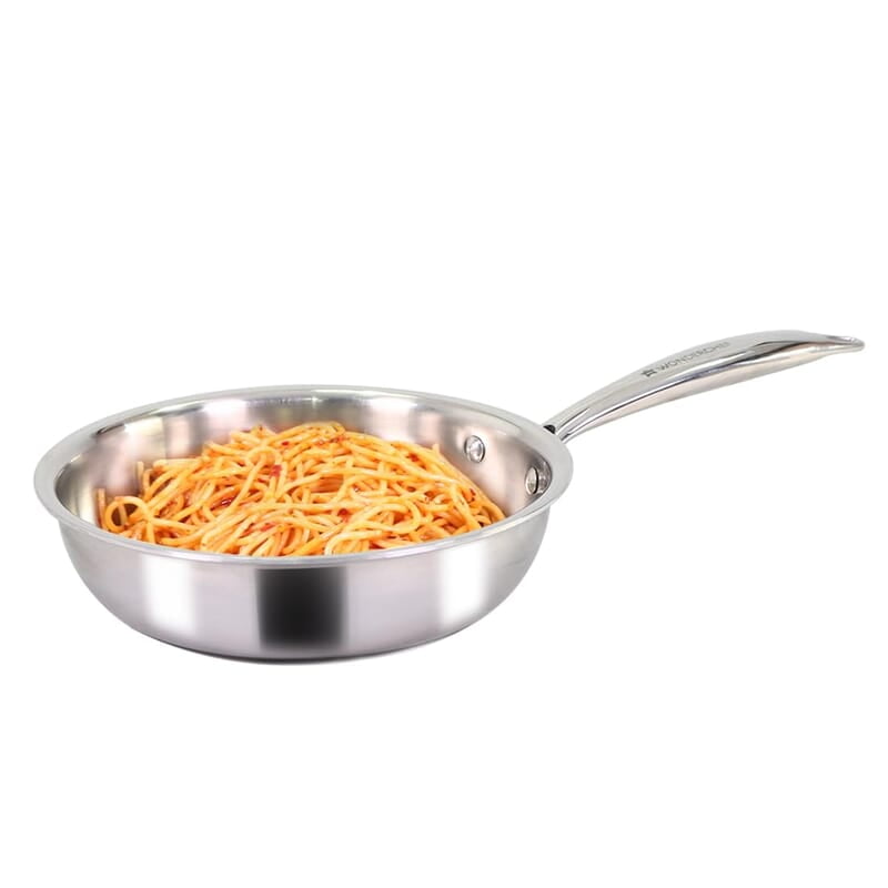 Wonderchef Nigella Tri-ply Stainless Steel 20 cm Fry Pan 1.1 litre 2.5mm Thickness Wonderchef Nigella Tri-ply Stainless Steel 20 cm Fry Pan 1.1 litre 2.5mm Thickness