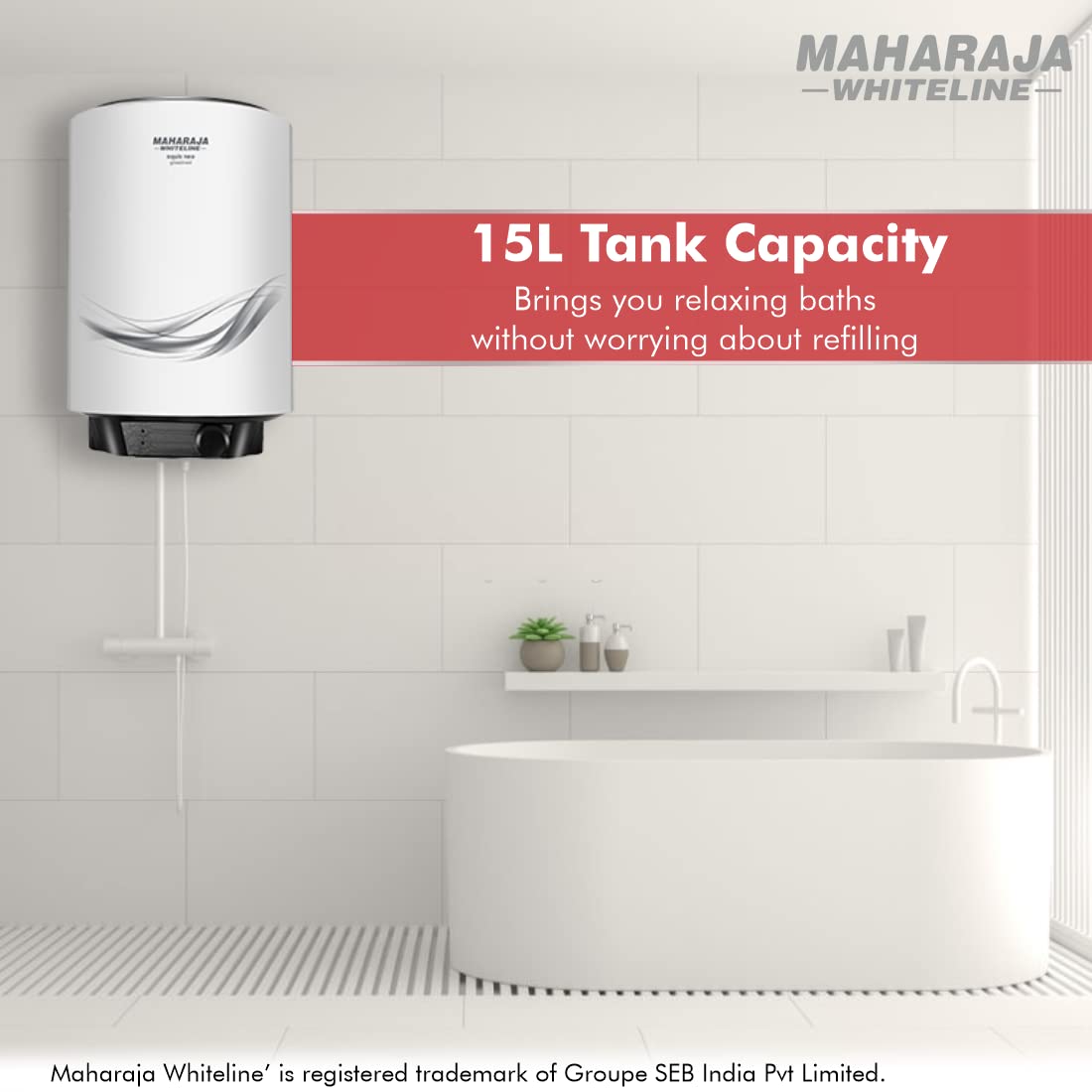 Maharaja Whiteline Aquic Neo Plus Water Heater/Geyser, 15 Liters Maharaja Whiteline Aquic Neo Plus Water Heater/Geyser, 15 Liters