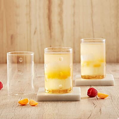 Borosil 350 ml Set of 6 pcs Medallions Vision Transparent Drinking Glass | Borosilicate Glass Tumblers for Water, Cold Drinks, Juice| Flame Proof, Microwave & Dishwasher Safe | For Daily use & Gifting