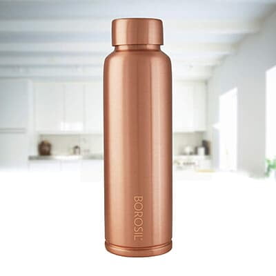 Borosil Copper Water Bottle, 1 Litre, Bottle Cleaner