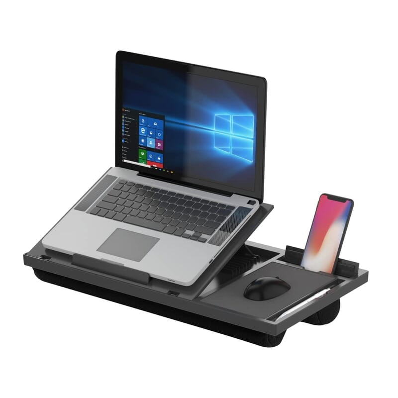 Portronics My Buddy G Laptop Desk with Storage & Mouse Pad, Adjustable Height, Compatible