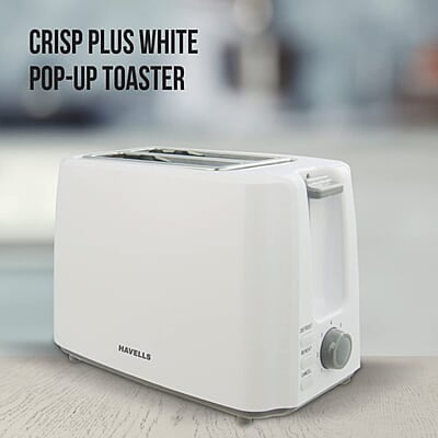 Havells Crisp Plus Pop-Up Toaster, White, 750 Watts Havells Crisp Plus Pop-Up Toaster, White, 750 Watts