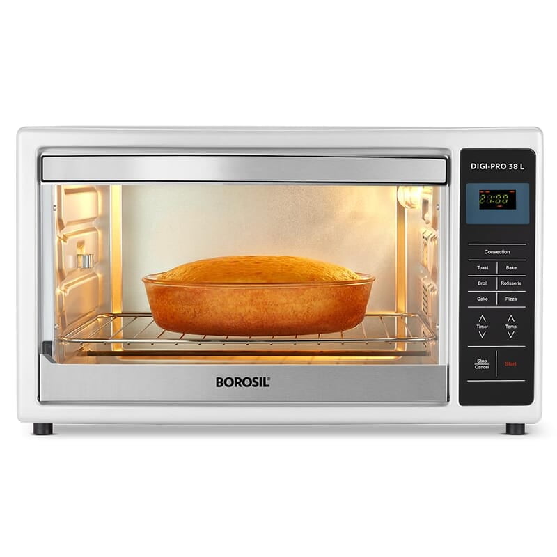 Borosil DigiPro 38 L Digital Oven Toaster & Grill, Convection Mode, 6 Pre-set Menus, Temperature Control, Chrome Borosil DigiPro 38 L Digital Oven Toaster & Grill, Convection Mode, 6 Pre-set Menus, Temperature Control, Chrome