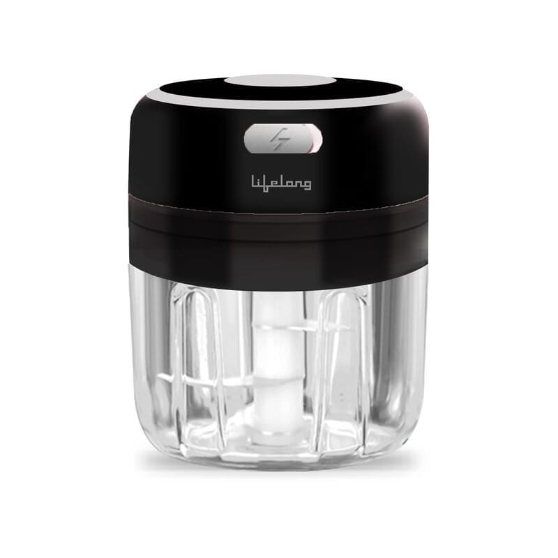 Lifelong USB Rechargeable Wireless Electric Chopper with Stainless Steel Blades 250 ML (Black) 30 Watts Lifelong USB Rechargeable Wireless Electric Chopper with Stainless Steel Blades 250 ML (Black) 30 Watts
