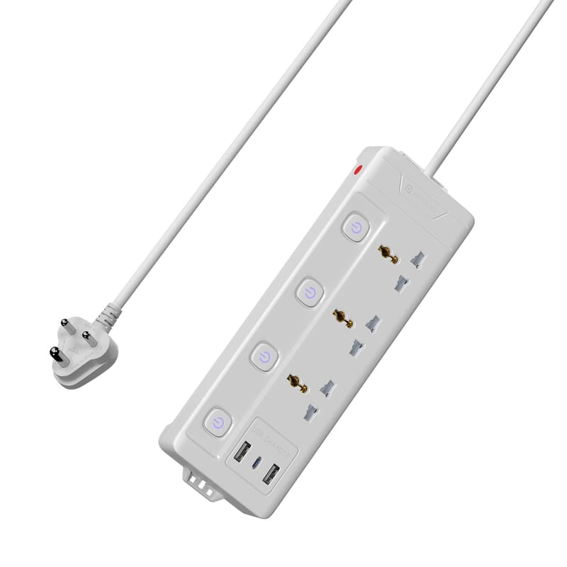 Portronics Power Plate 18 Extension Board with 3 Universal Power Sockets, 1500 Watts, 3 Meter Long Heavy-Duty Cord