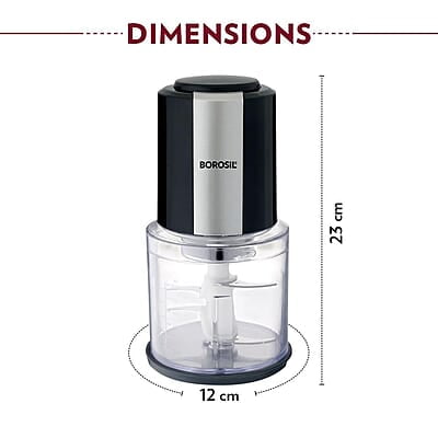 Borosil Chef Delite 300 Watts Electric Chopper for Kitchen, Twin Blade Technology, 600 ml 'chop-n-store' plastic bowl with lid, Vegetable Chopper, Cutter, Chop, Mince, Dice, Whisk, Blend Borosil Chef Delite 300 Watts Electric Chopper for Kitchen, Twin Blade Technology, 600 ml 'chop-n-store' plastic bowl with lid, Vegetable Chopper, Cutter, Chop, Mince, Dice, Whisk, Blend