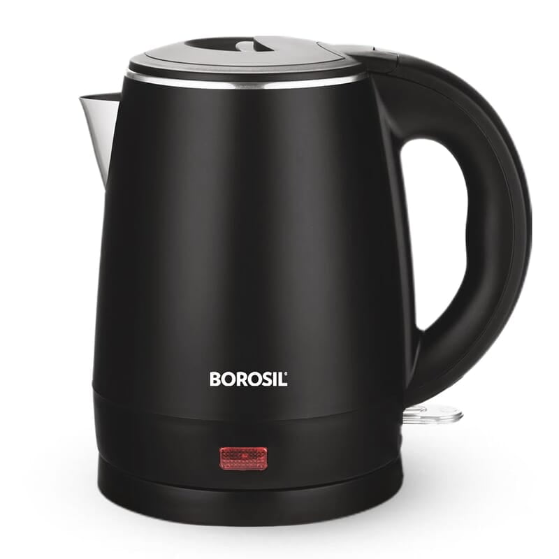 Borosil 1.2L 1350W Cooltouch Multipurpose Electric Kettle | Auto Shut off | Wide Mouth | 304 Food Grade Stainless Steel with Double Wall Cooltouch Exterior | 2 year Warranty | Black Borosil 1.2L 1350W Cooltouch Multipurpose Electric Kettle | Auto Shut off | Wide Mouth | 304 Food Grade Stainless Steel with Double Wall Cooltouch Exterior | 2 year Warranty | Black
