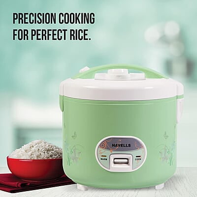 Havells Max Cook Dlx Cl 2.8 Ltr Rice Cooker, 2.8 Liter, Light Green Havells Max Cook Dlx Cl 2.8 Ltr Rice Cooker, 2.8 Liter, Light Green