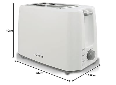 Havells Crisp Plus Pop-Up Toaster, White, 750 Watts Havells Crisp Plus Pop-Up Toaster, White, 750 Watts