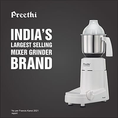 Preethi Chef Pro, MG-128, 750 Watt, 3 Jars, 5 year motor warranty, 2 years product guarantee Preethi Chef Pro, MG-128, 750 Watt, 3 Jars, 5 year motor warranty, 2 years product guarantee