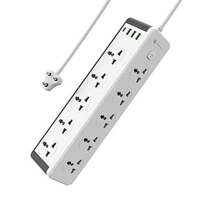 Portronics Power Plate 14 Extension Board with 10 Universal Sockets, 25W Type-C PD, 3 USB Charging Ports, 3 Meter Long Cord, 2500 Watts
