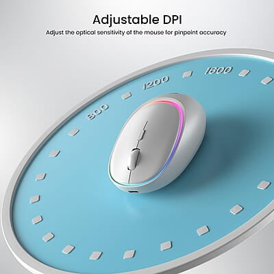 Portronics Toad IV Bluetooth Mouse with 2.4 GHz Wireless (Dual Connectivity), Rechargeable, Connect up to 3 Devices, RGB Lights, Adjustable Optical DPI for Laptop, PC, Tablet, Smartphone