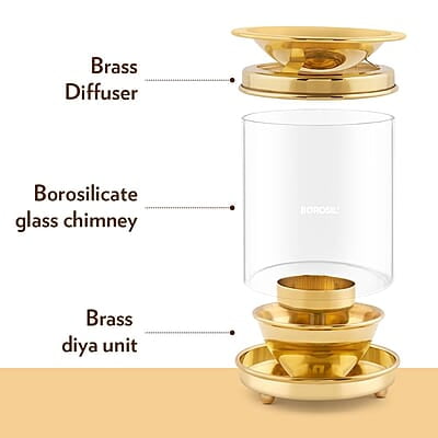 Borosil Medium Brass Diffuser Borosil Medium Brass Diffuser