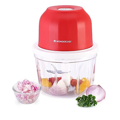 Wonderchef Zippy Rechargeable Wireless Electric Cordless Chopper, Stainless Steel 350 ML, 30 Watts