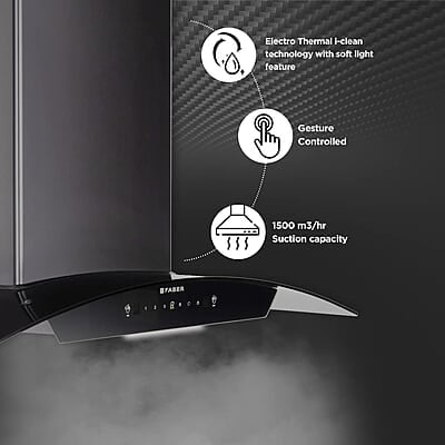 Faber 75 cm 1500 m³/hr Autoclean Curved Shape Kitchen Chimney HOOD PRIMUS PLUS ENERGY IN HCSC BK 75 with SS Baffle Filter Faber 75 cm 1500 m³/hr Autoclean Curved Shape Kitchen Chimney HOOD PRIMUS PLUS ENERGY IN HCSC BK 75 with SS Baffle Filter