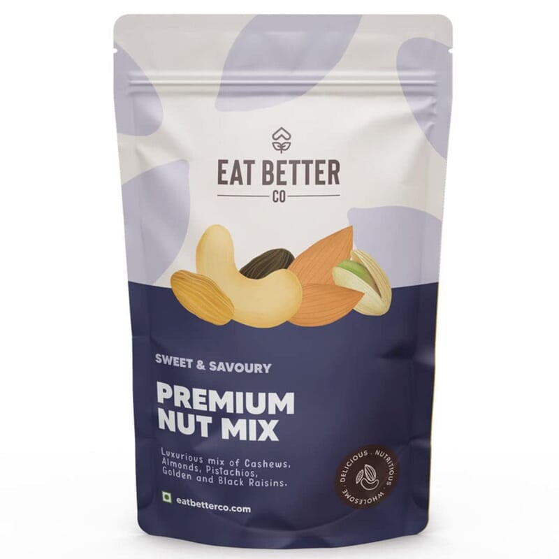 EAT BETTER CO - Premium Nut Mix - Roasted - Pistachios Cashews, Almonds, Golden & Black Raisins | Mixed Nuts & Dry Fruits | 200 gm value pack (Premium Nut Mix - 200 grams Value Pack)