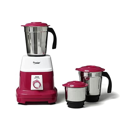 Prestige Orion 500 Watts Mixer Grinder with 3 Stainless Steel Jars