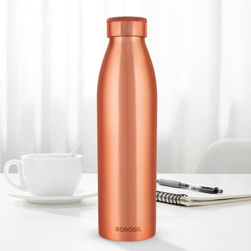 Borosil PRO Copper Water Bottle, 100% Copper, Leak-proof, For Everyday Use, 950 ml Borosil PRO Copper Water Bottle, 100% Copper, Leak-proof, For Everyday Use, 950 ml