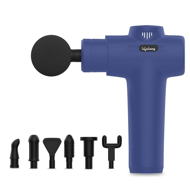 Lifelong Gun Massager for Pain Relief - Massage Gun Machine for Fully Body - Gun Massager Rechargeable with 6 Speed Setting for Muscle Massage